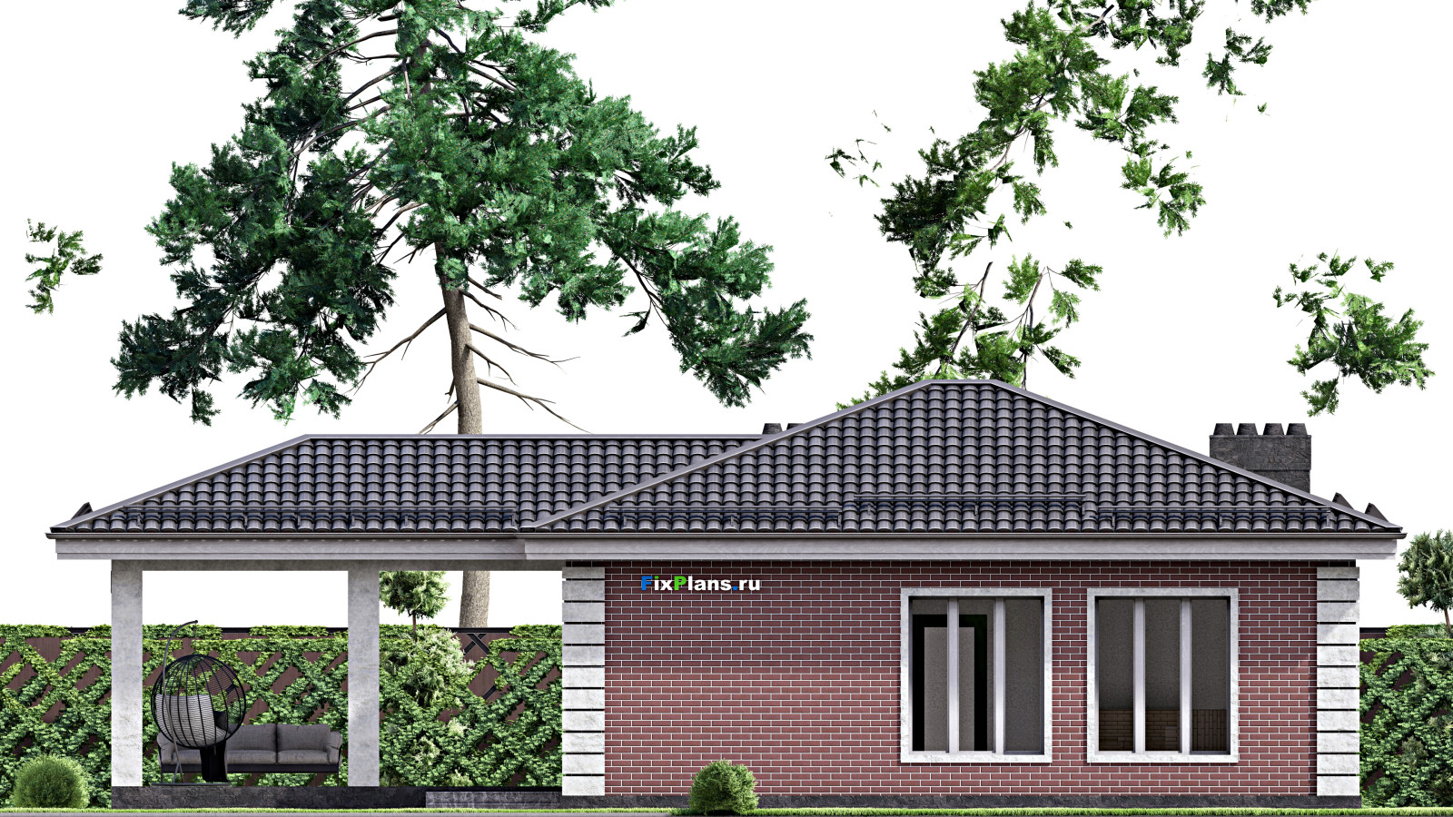 Проект одноэтажного дома 13х16м S122м2 F-15398