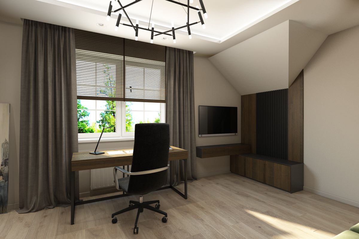 Обложка проекта: Кабинет в индивидуальном жилом доме пос. Ново-Дорожный