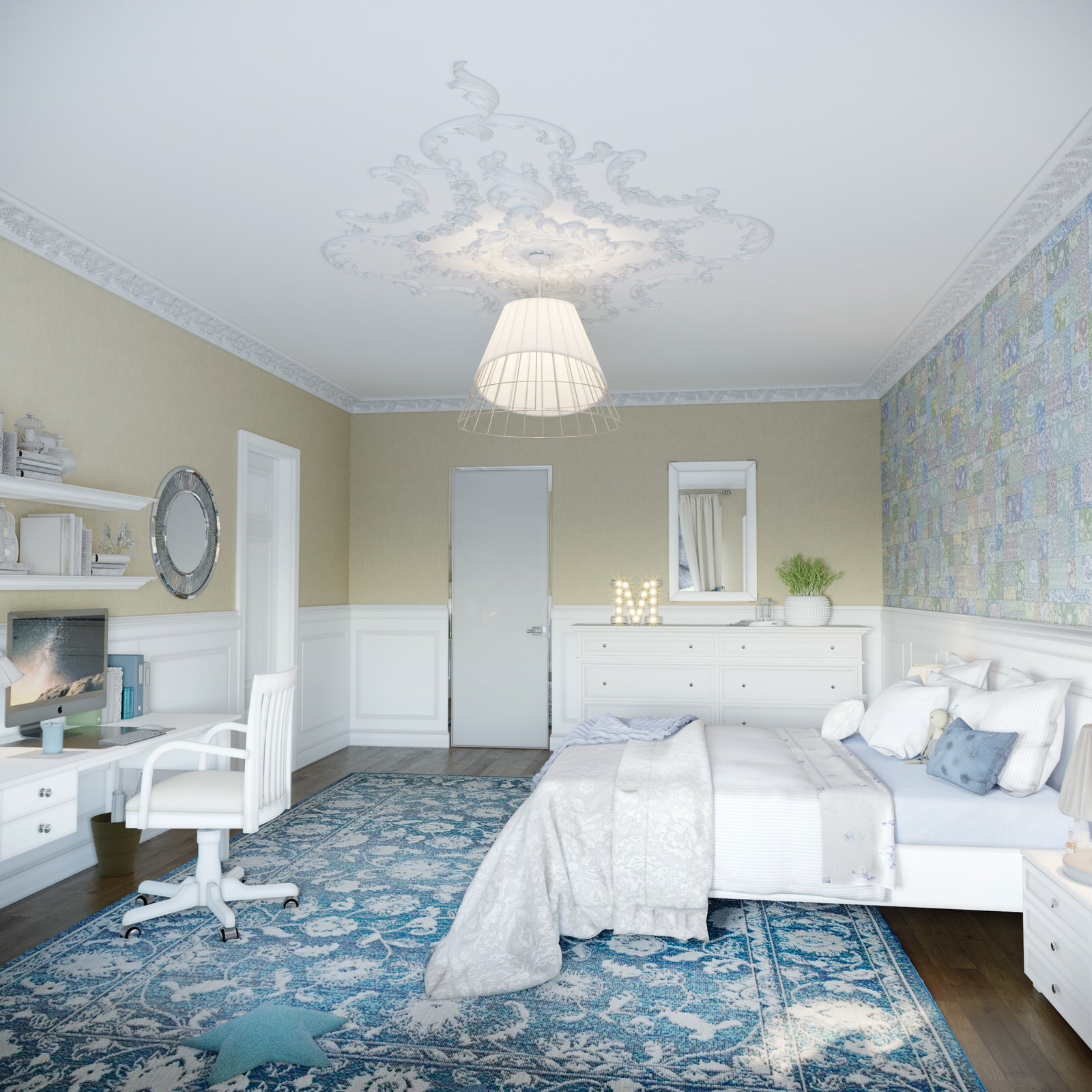 Визуализация детской для девочки "Пэчворк"