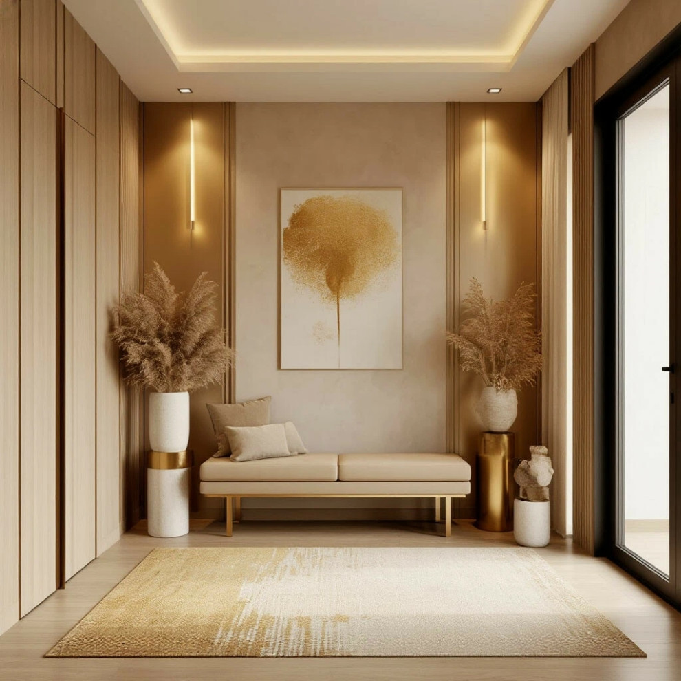 Обложка проекта: Золотые кольца Сатурна в стиле минимализм