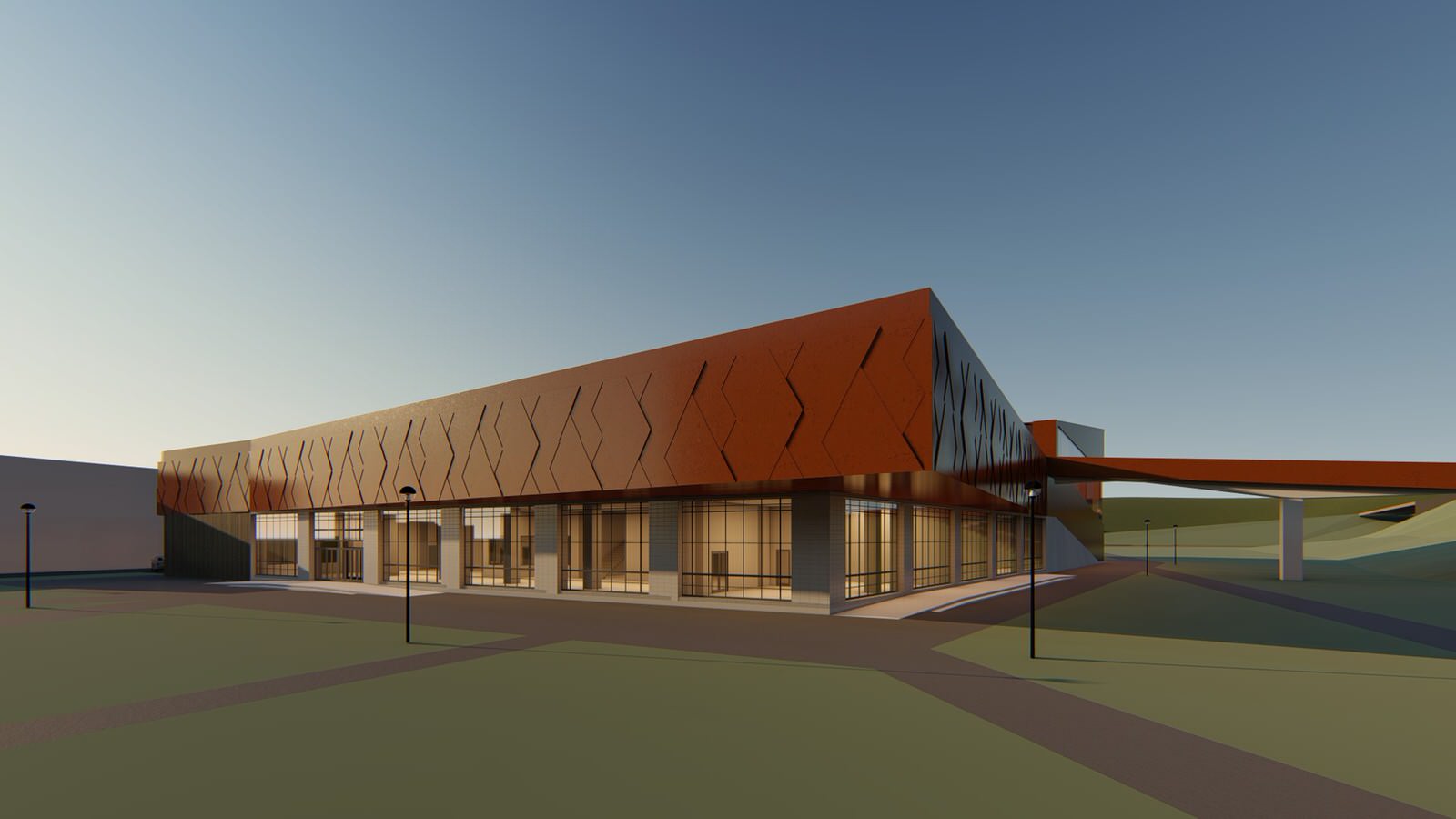 Проект здания аквапарка в Смоленске по ул. Кашена