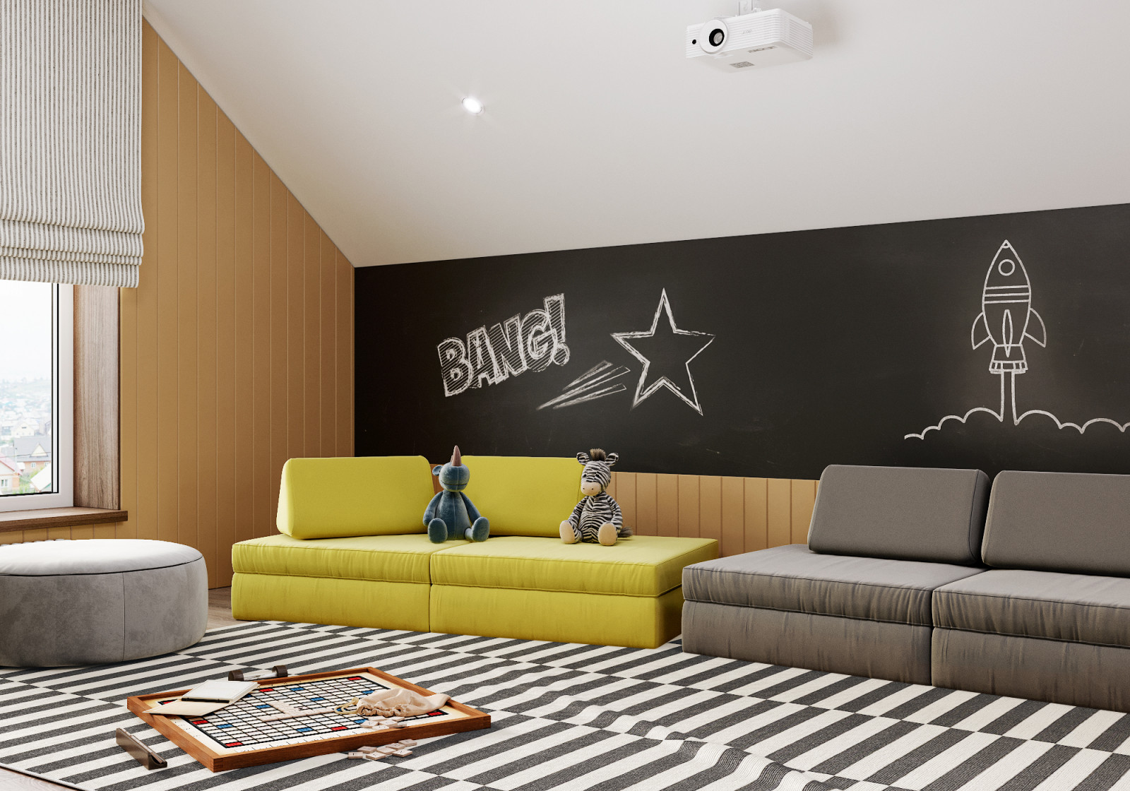 Визуализация мансарды-игровой