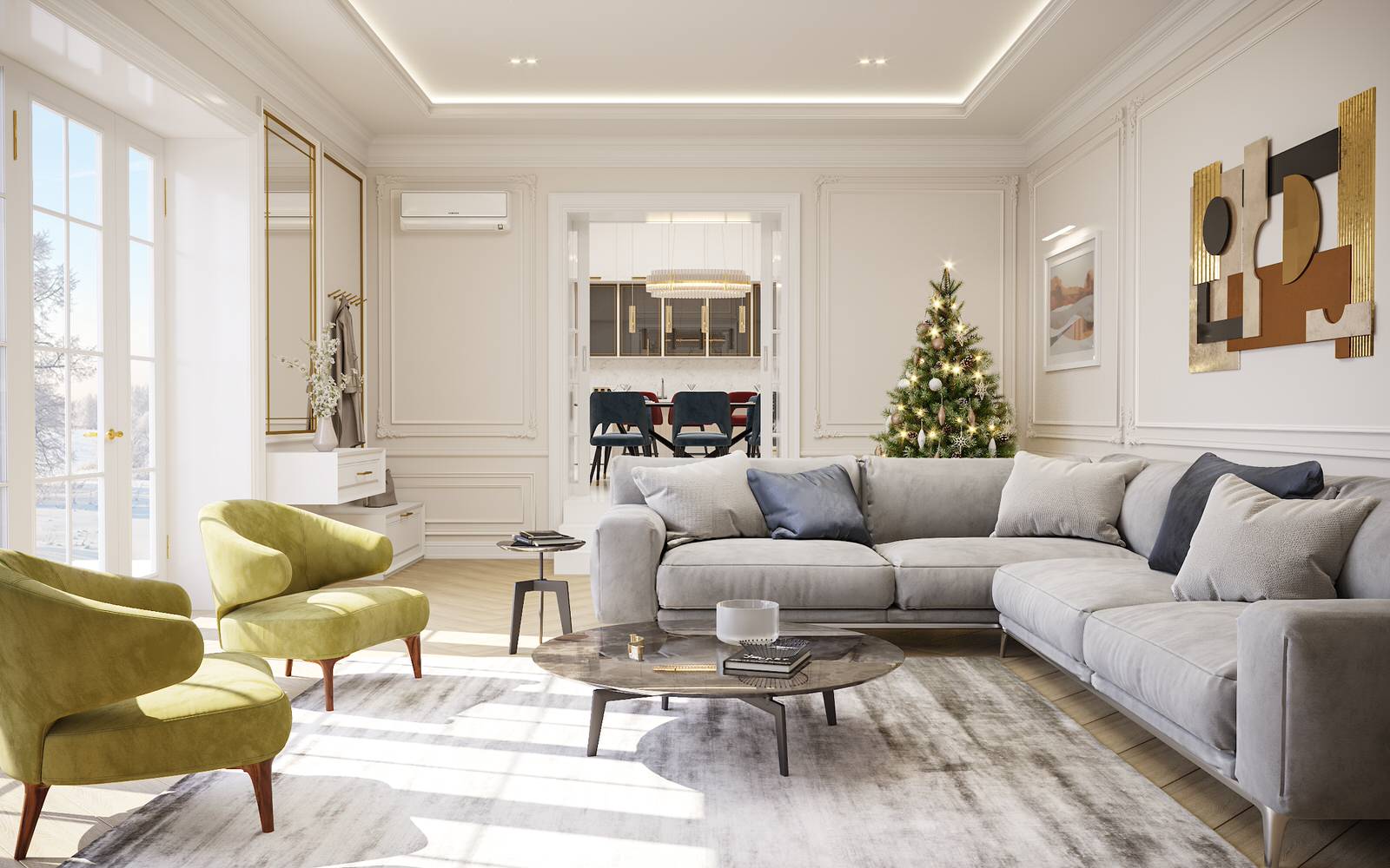 Жилой дом. Дизайн интерьера 1 этажа