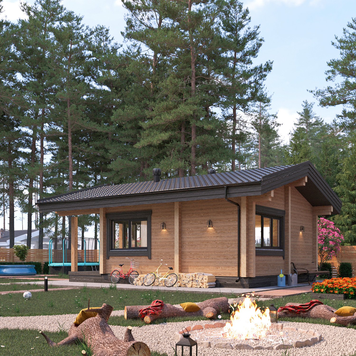 Обложка проекта: Проект дома из бруса 43 кв.м.