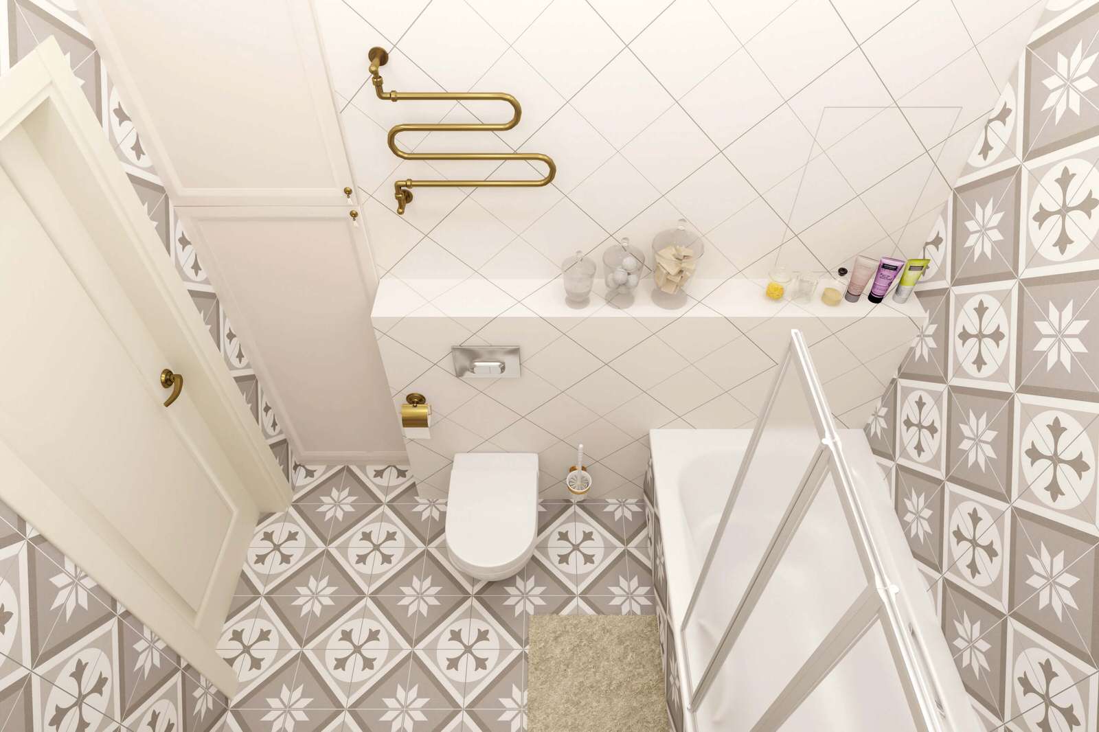 Двухкомнатная квартира 61м2 в ЖК "Соколиный форт" в стиле неоклассика