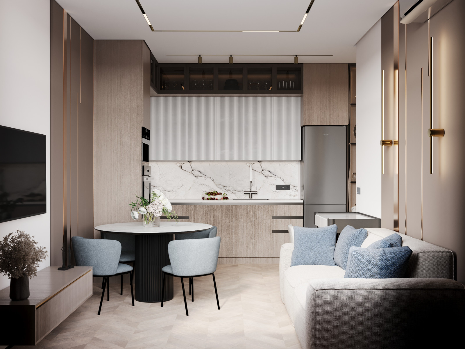 Дизайн интерьера небольшой квартиры для супружеской пары