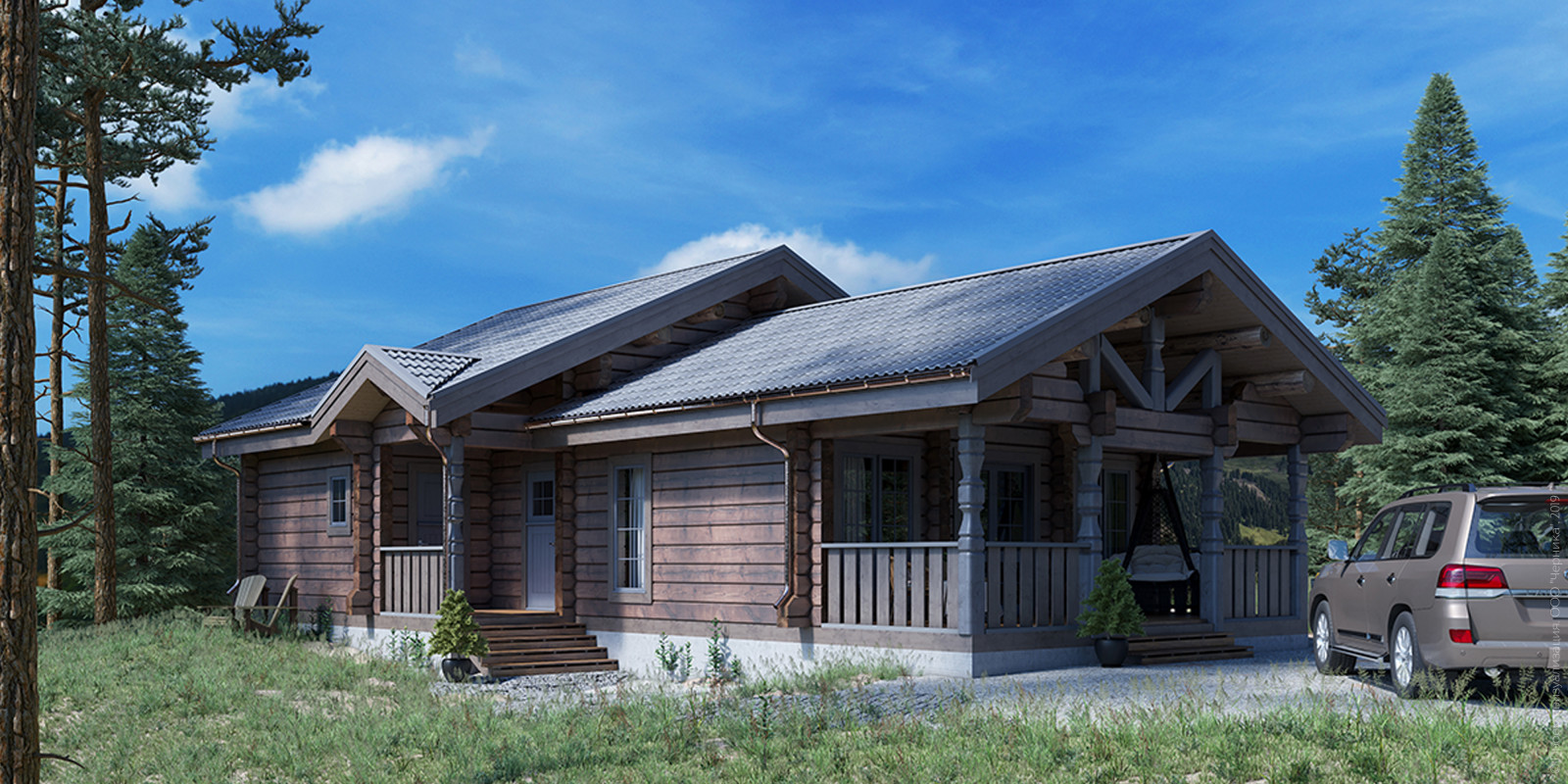 Рубленные деревянные дома (норвежский лафет)