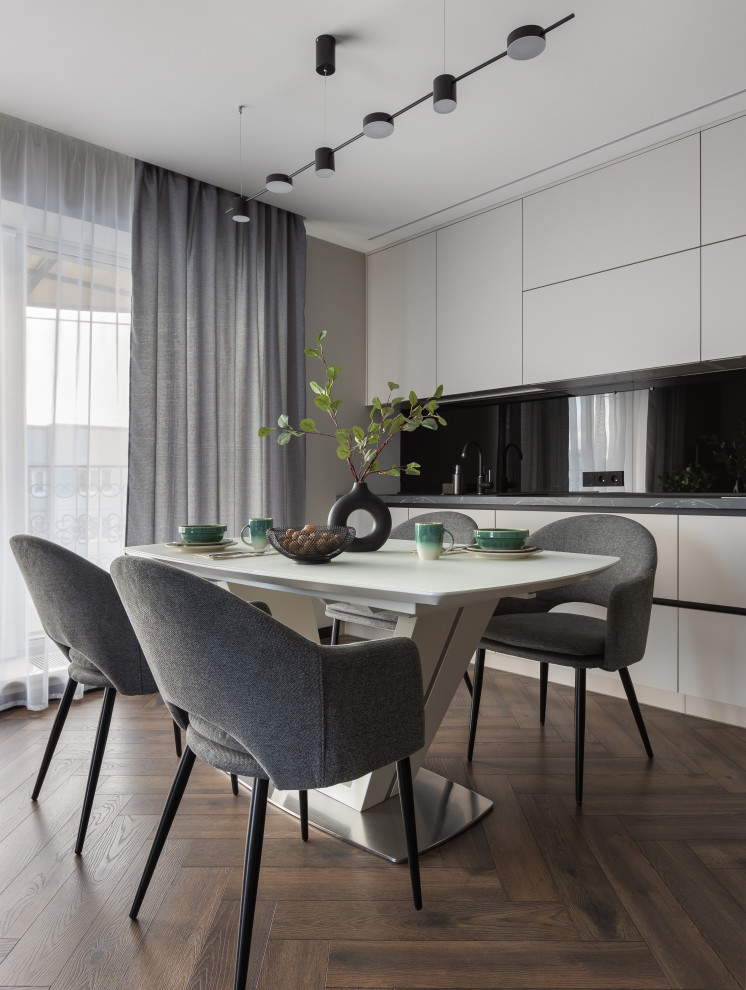 Минималистичная кухня-гостиная