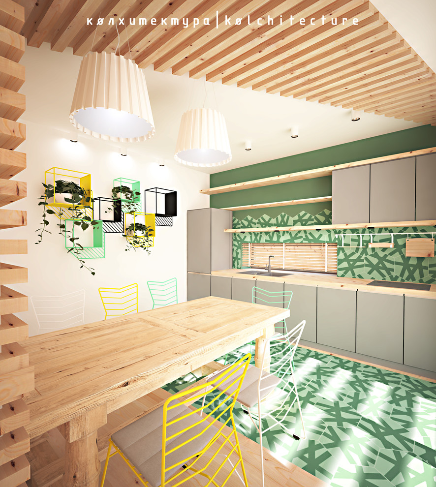 Кухня. Проект интерьера двухэтажного дома. "Принцип бумеранга"