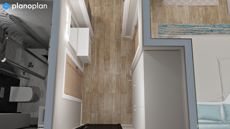 Яркая однокомнатная квартира с гардеробной и без (2 варианта планировки)