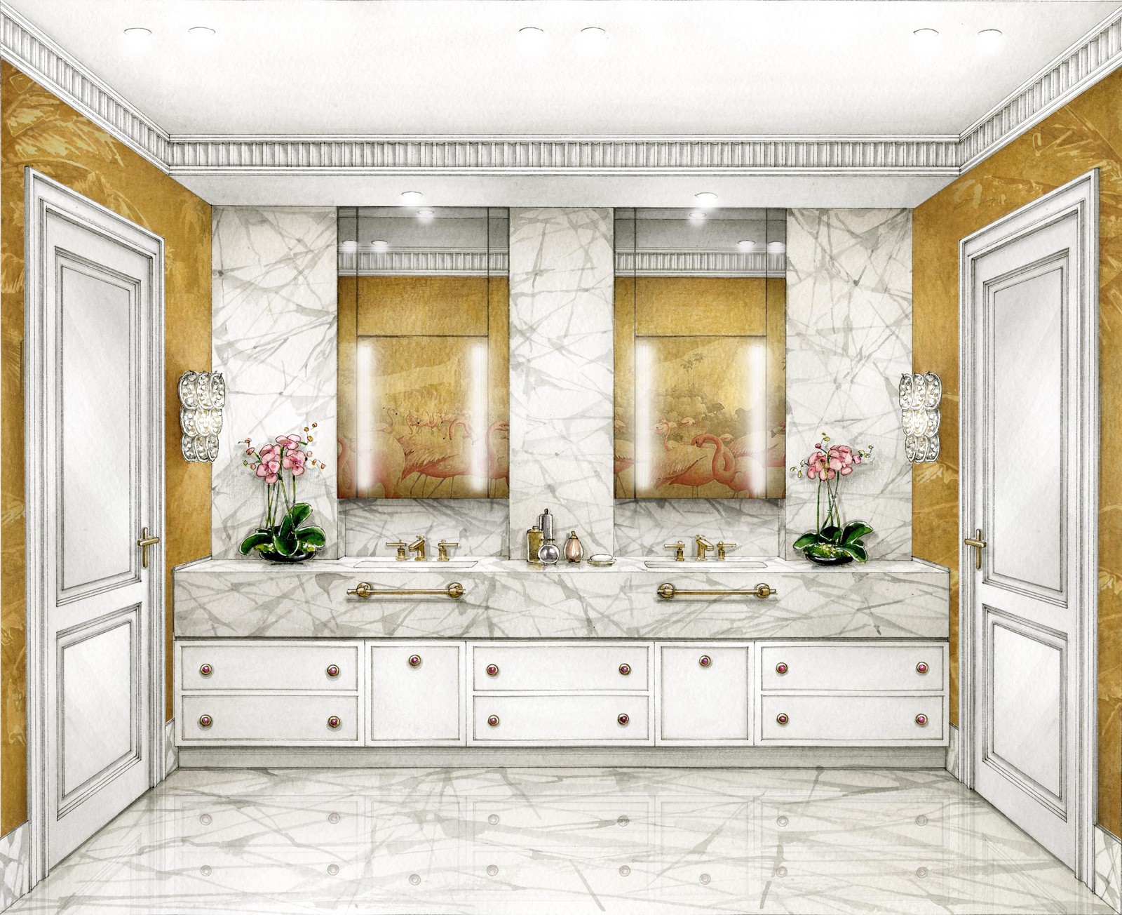 Эскизный проект квартиры в Казани для дизайн-студии Марины Кочеровой