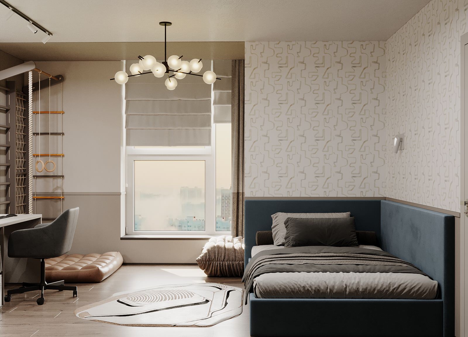 Детская сппальня в квартире в ЖК "Discovery Residence" Екатеринбург