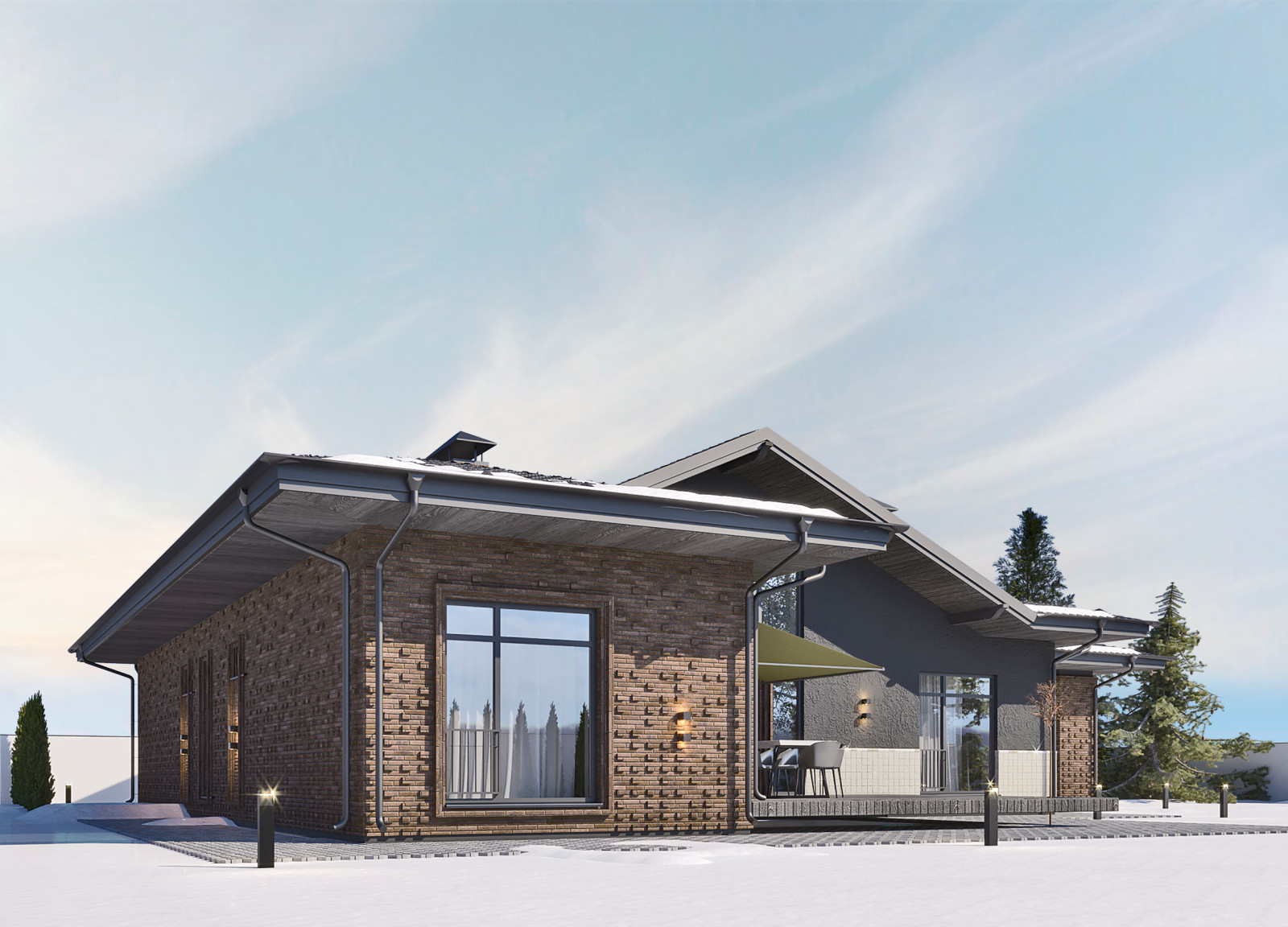 Одноэтажный жилой дом