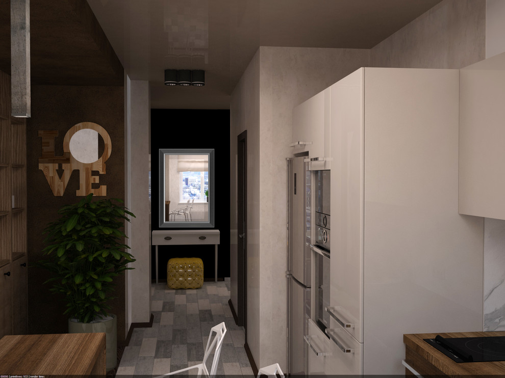 Квартира студия с тремя окнами по двум фасадам