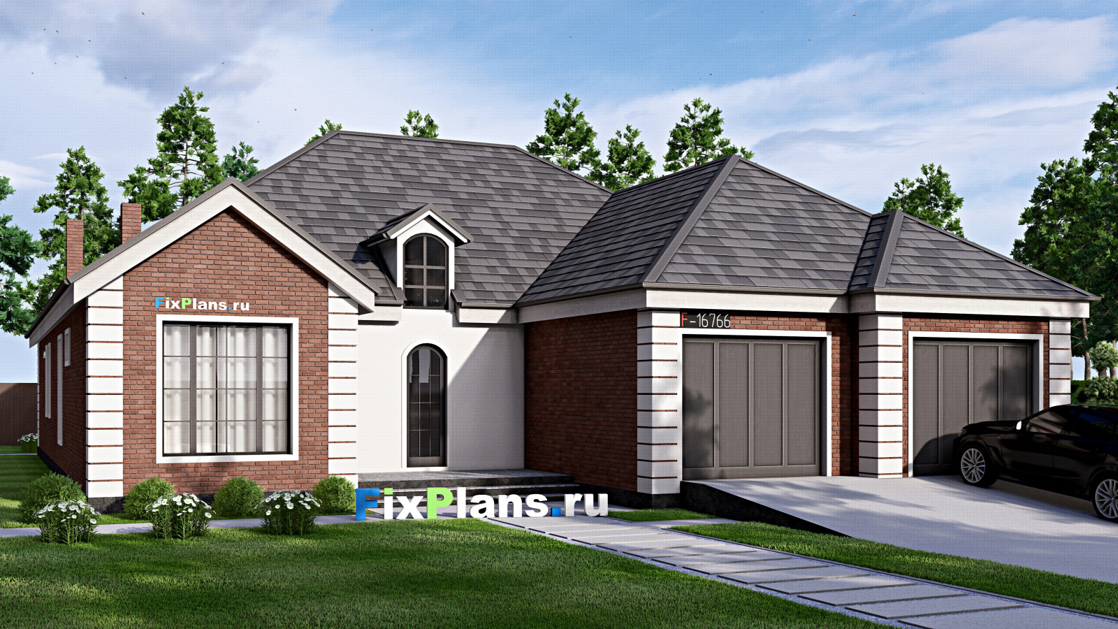 Проект одноэтажного дома 17х26м S289м2 F-16766