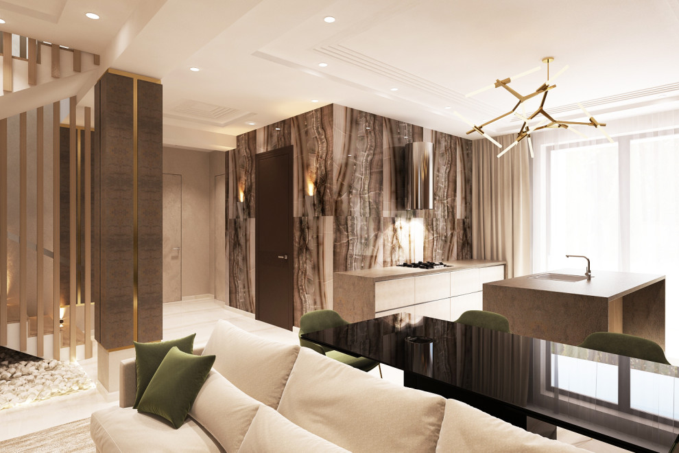 Кухня-гостиная в частном доме