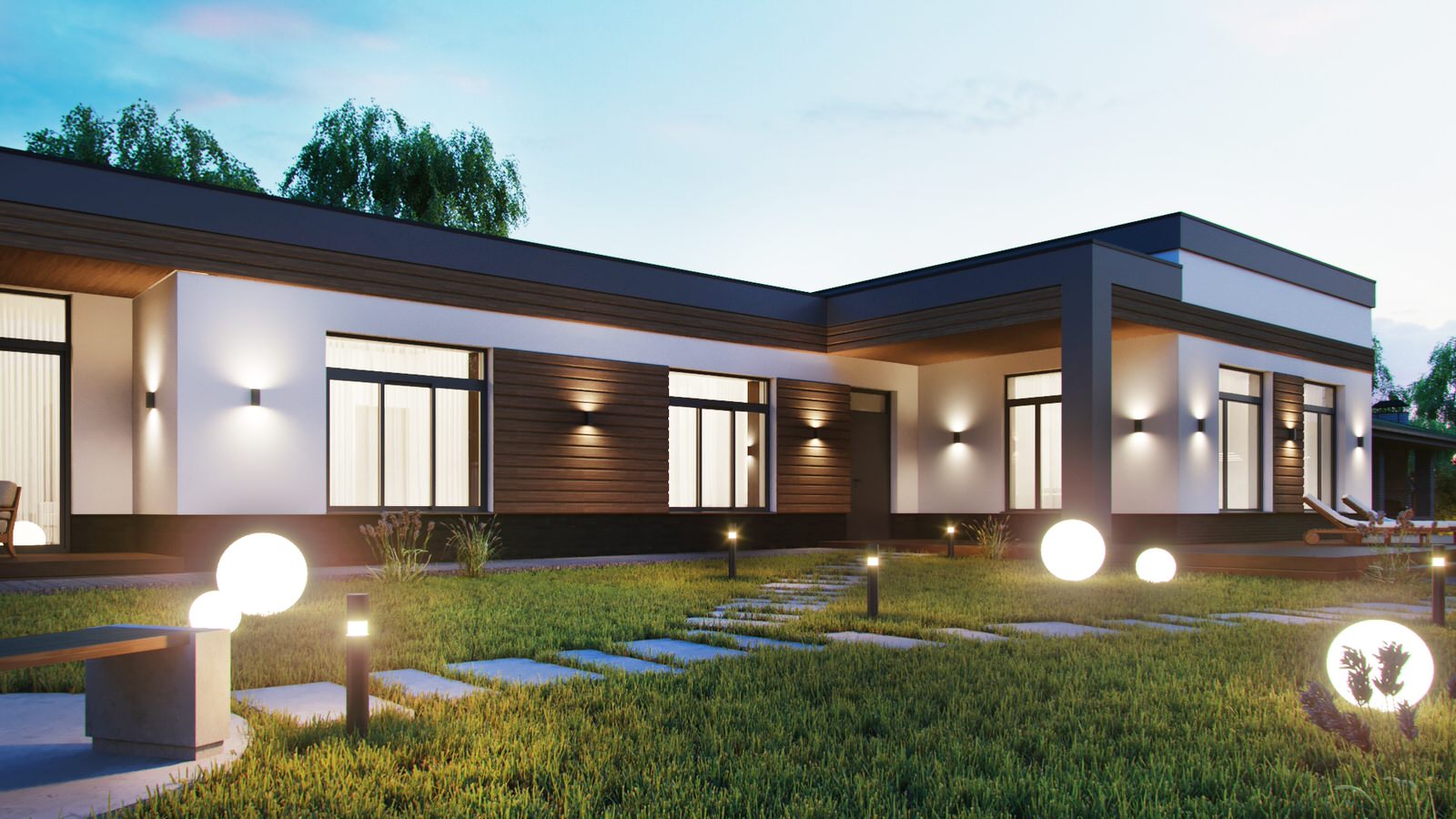 Обложка проекта: Одноэтажный загородный дом