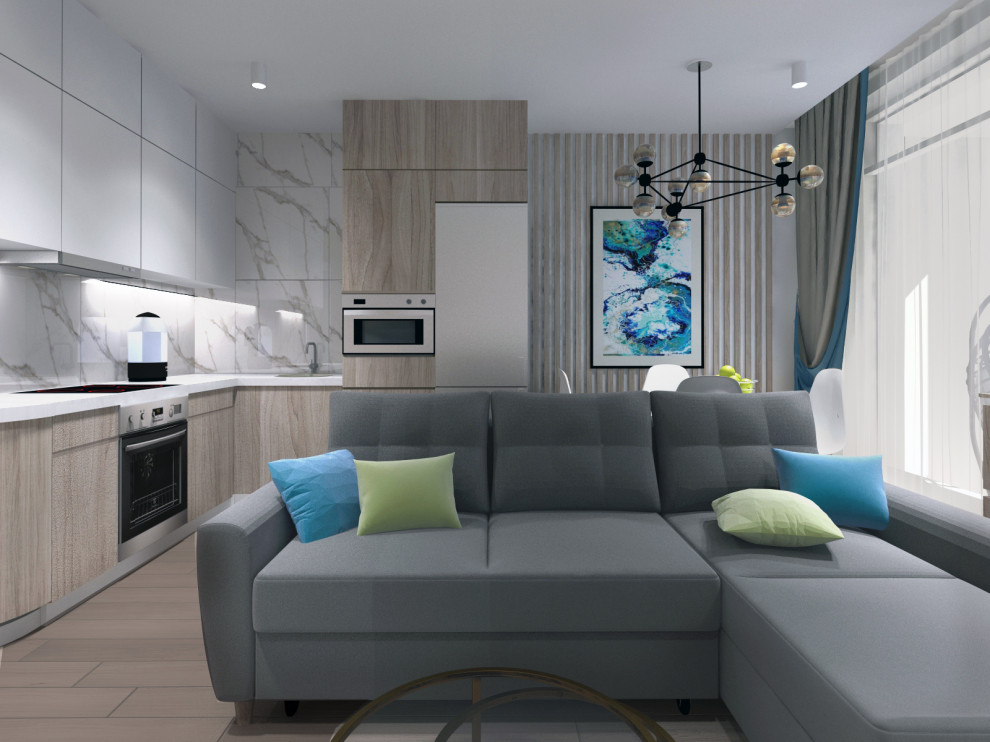 Дизайн кухни-гостиной