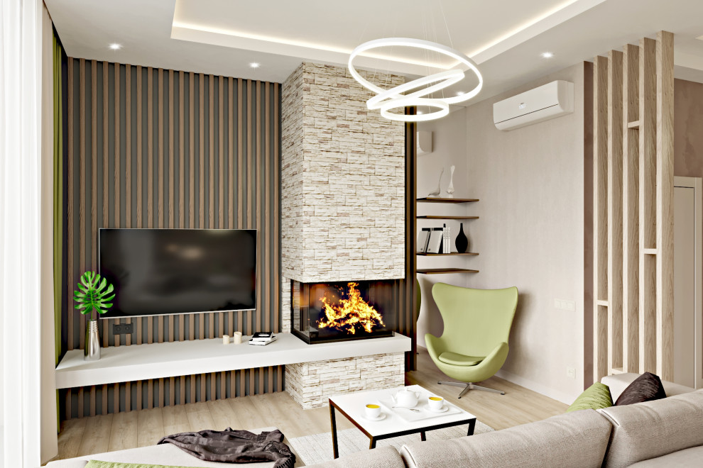 Дом - 130 м2. Кухня - гостиная - холл №1