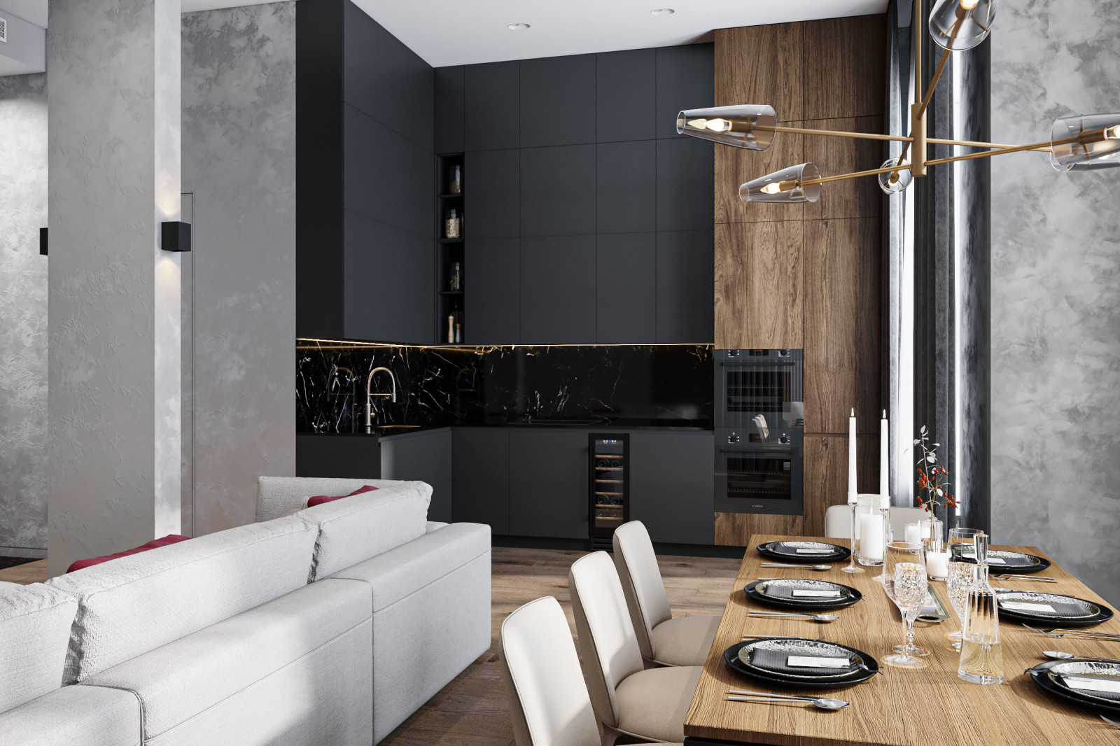 Квартира 132 кв.м. в современном стиле в ЖК "Ботанический сад LIFE".