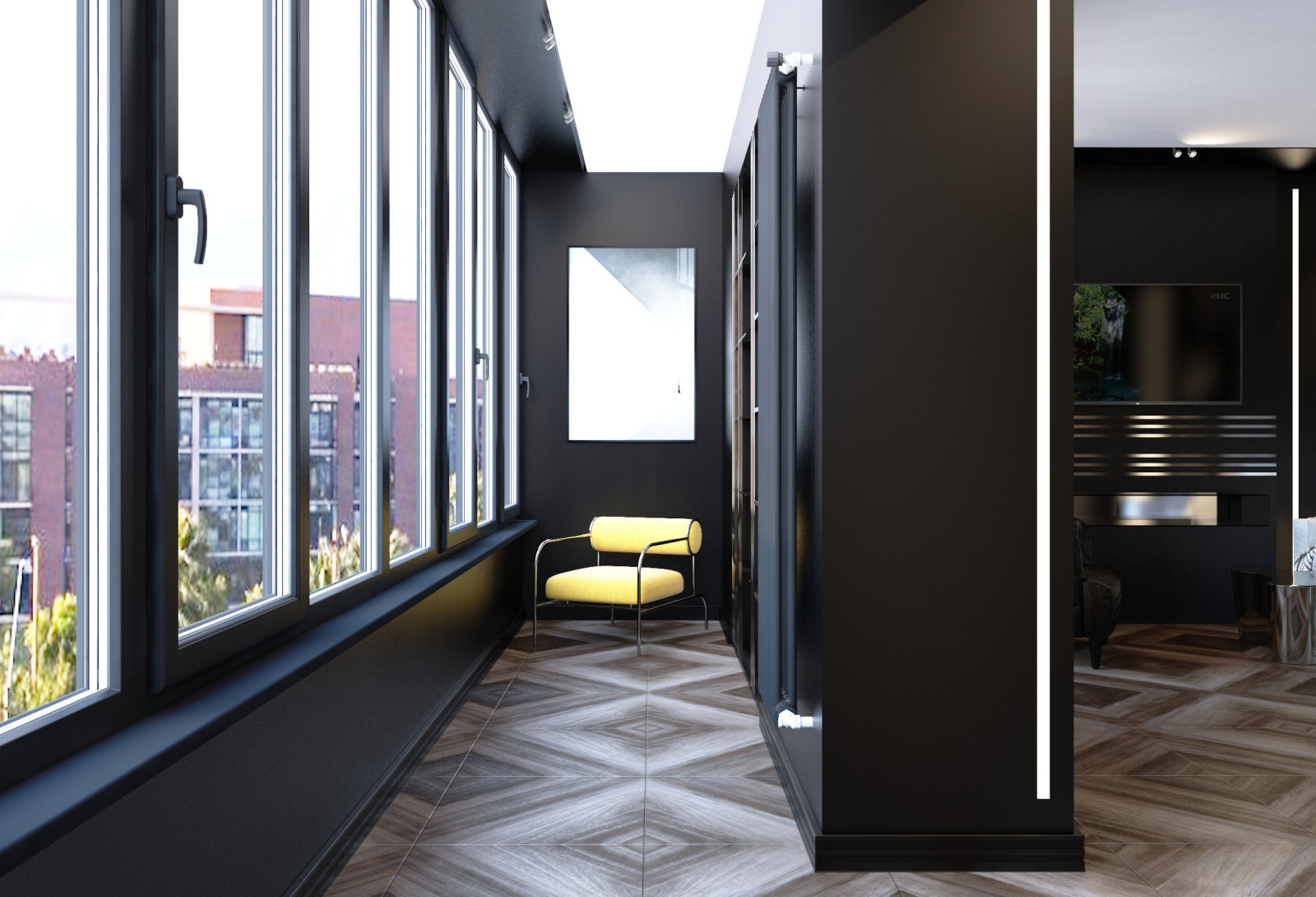 Дизайн интерьера двух комнатной квартиры. Лоджия.  Краснодарский край