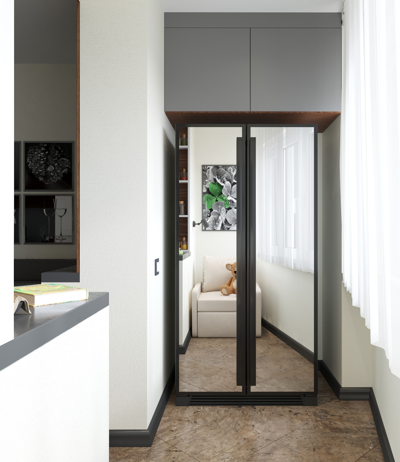 Кухня и лоджия на Лухмановской