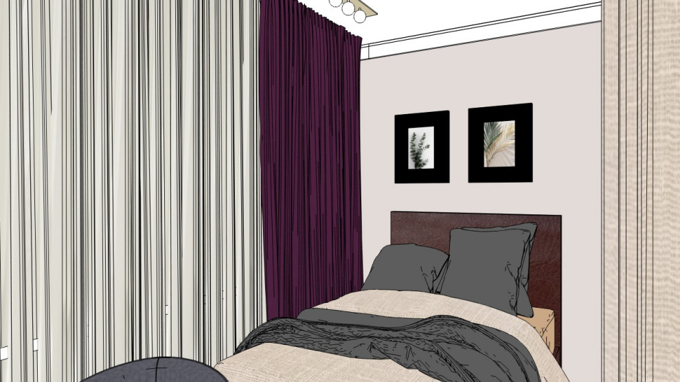 Обложка проекта: Скетч однокомнатной квартиры