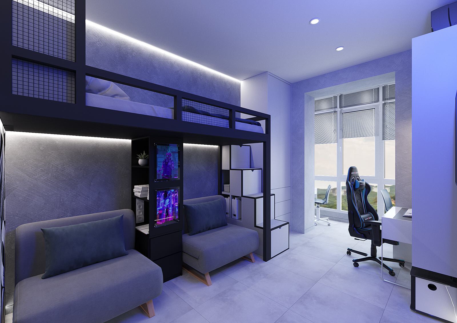 Двух-уровневая квартира для семьи с 3 детьми