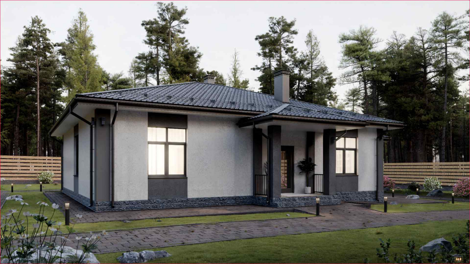 Обложка проекта: Одноэтажный дом в европейском стиле "ЗС 231-24"