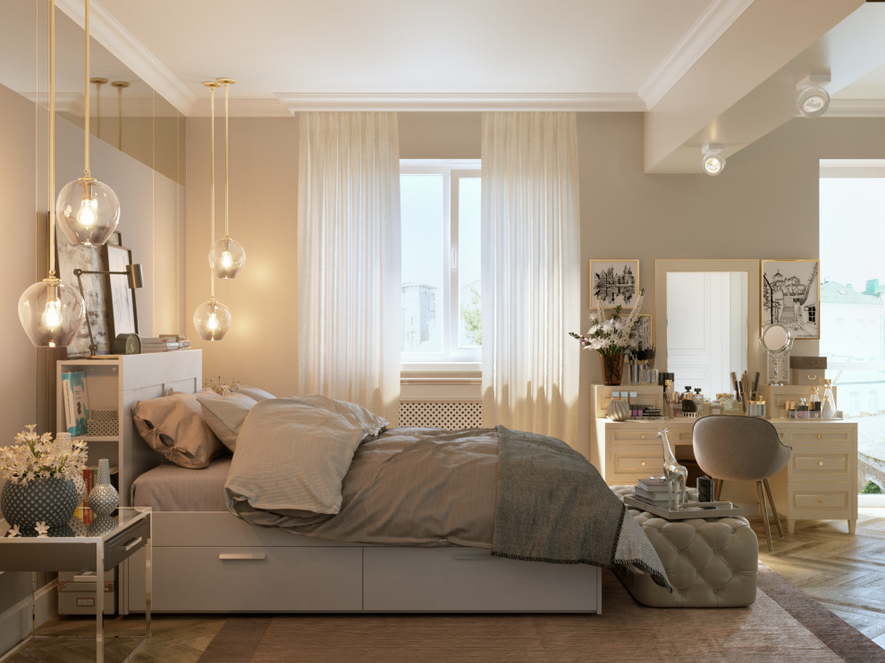 Мягкий эклектичный интерьер квартиры 205 кв.м.