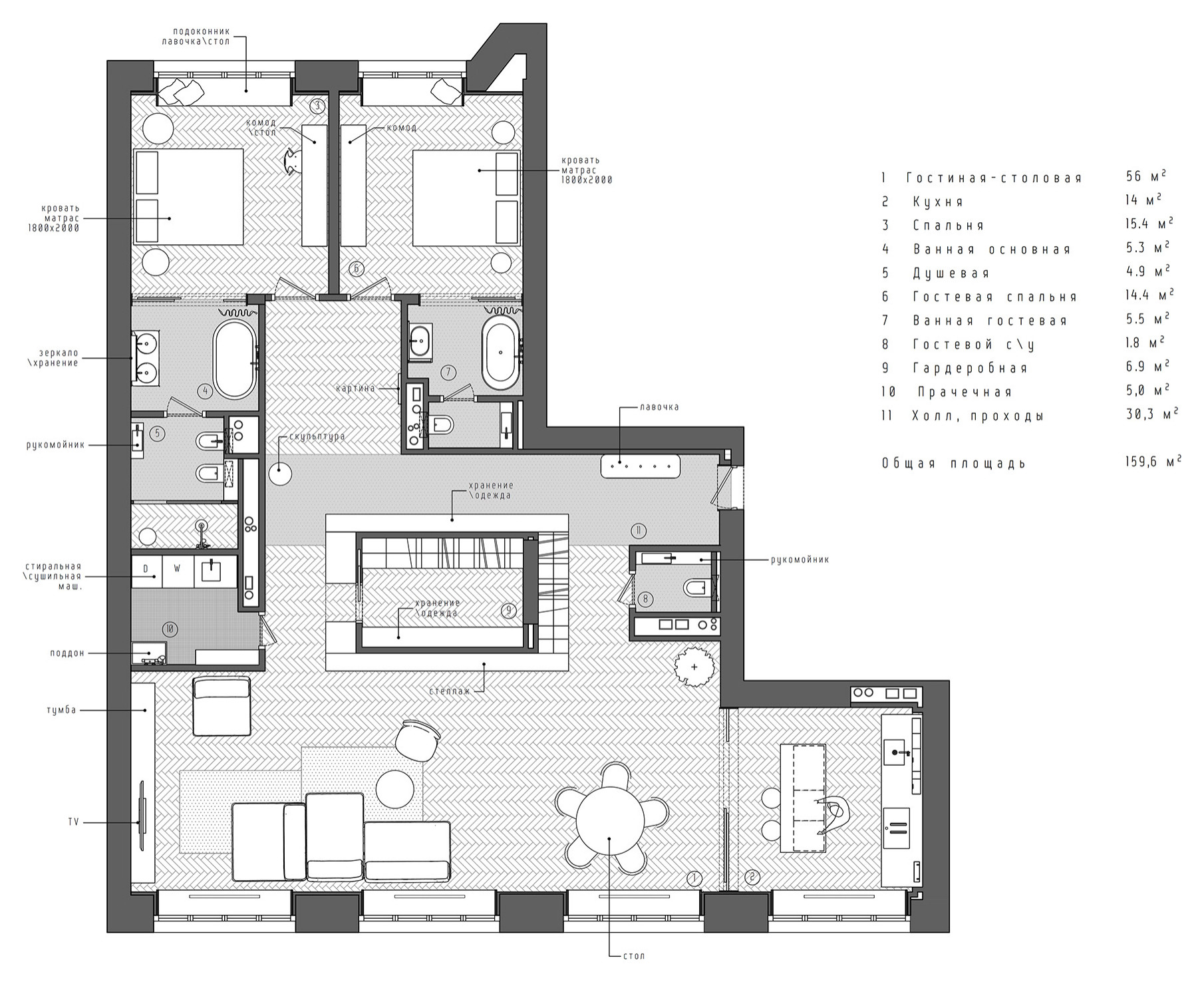Houzz тур: Минимализм, неоклассика и редкие сорта камня