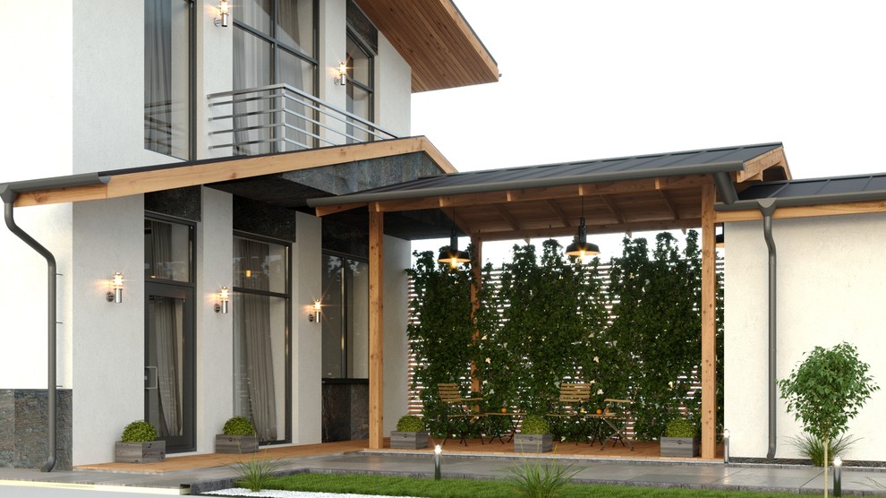 Двухэтажный дом на узком участке