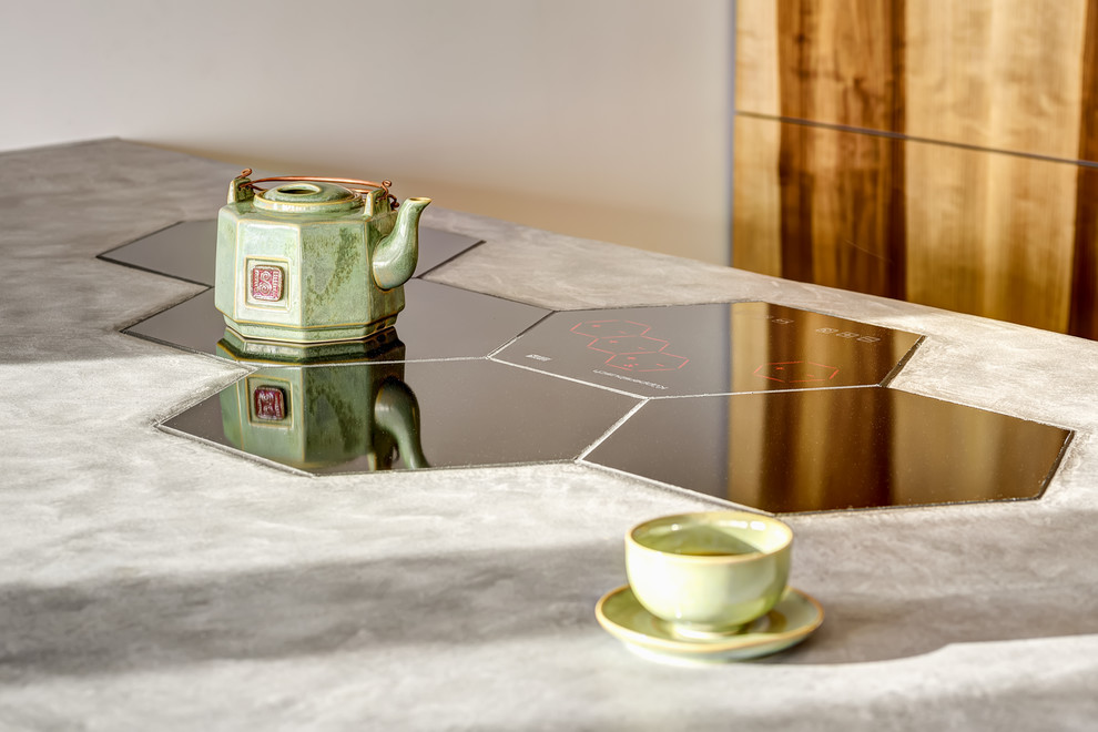 Современная кухня - декоративный бетон и мореный грисард