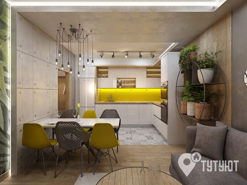 Обложка проекта: Современная квартира с элементами лофт в ЖК Клевер Парк