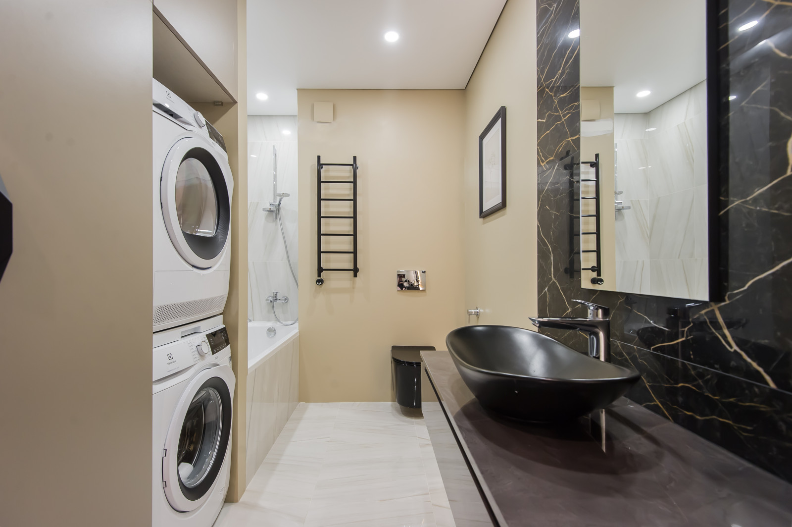 Квартира в современном стиле с зелёной спальней