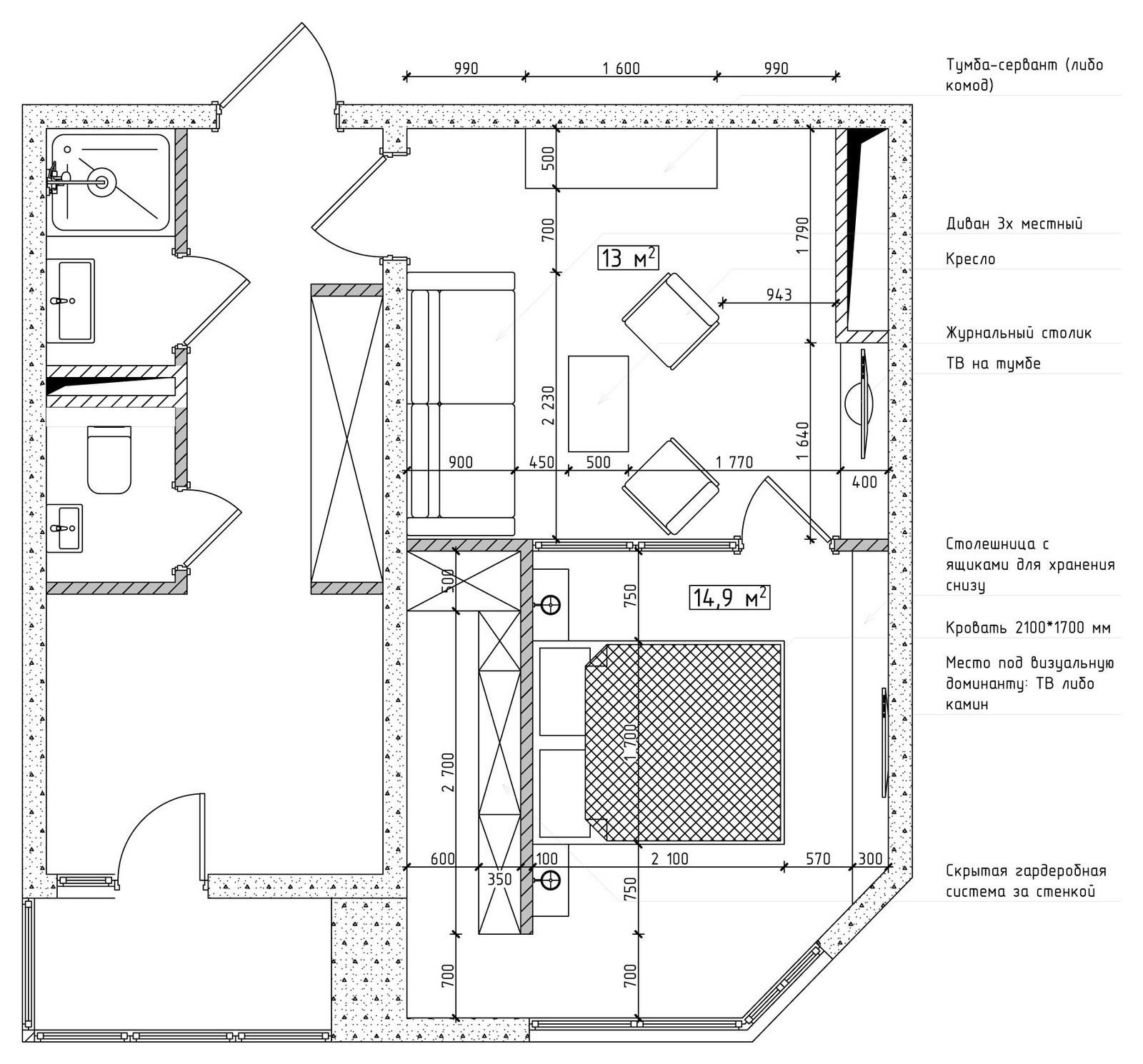 Как правильно: Планировка маленькой спальни 9-10 метров