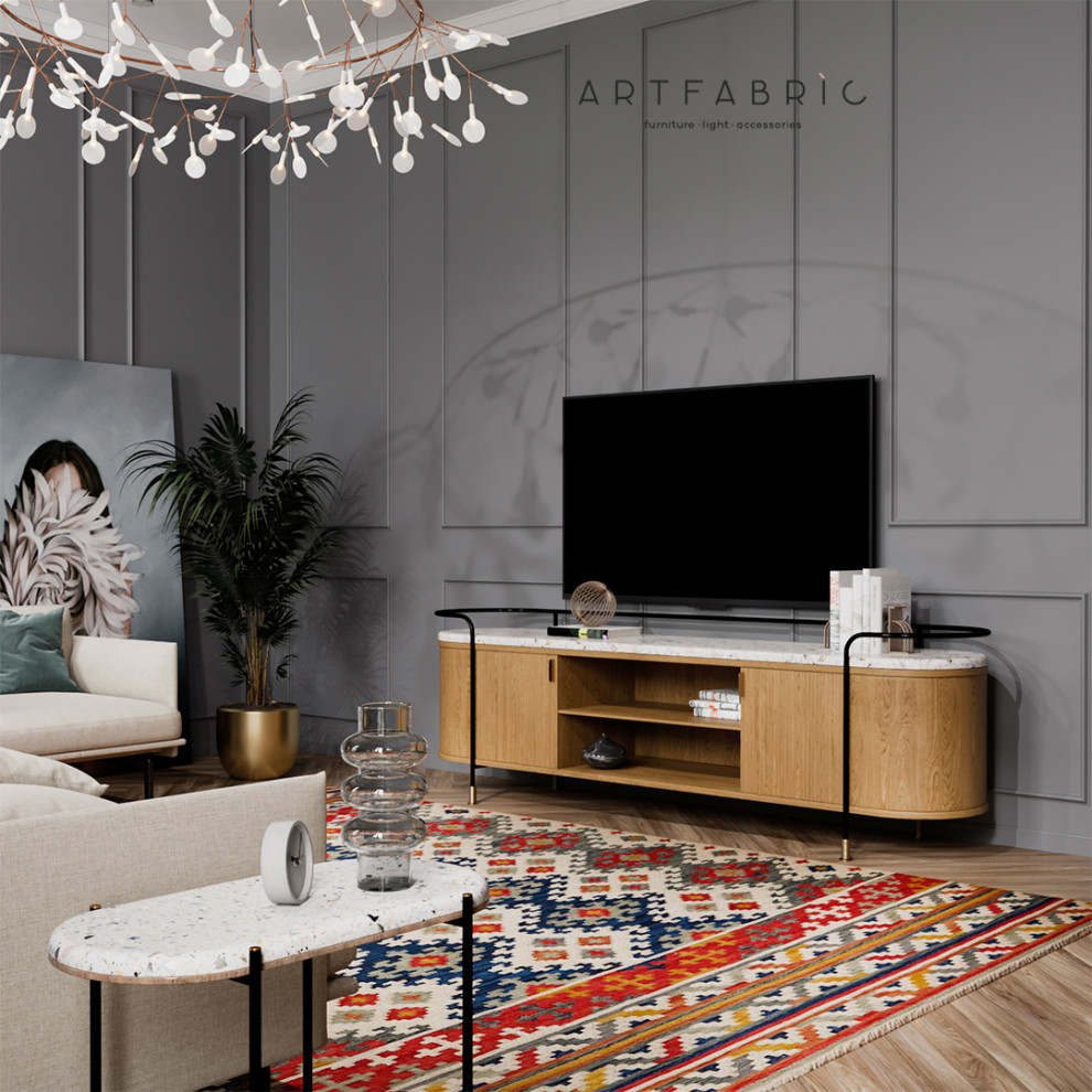 Обложка проекта: Красивая гостиная в стиле скандик