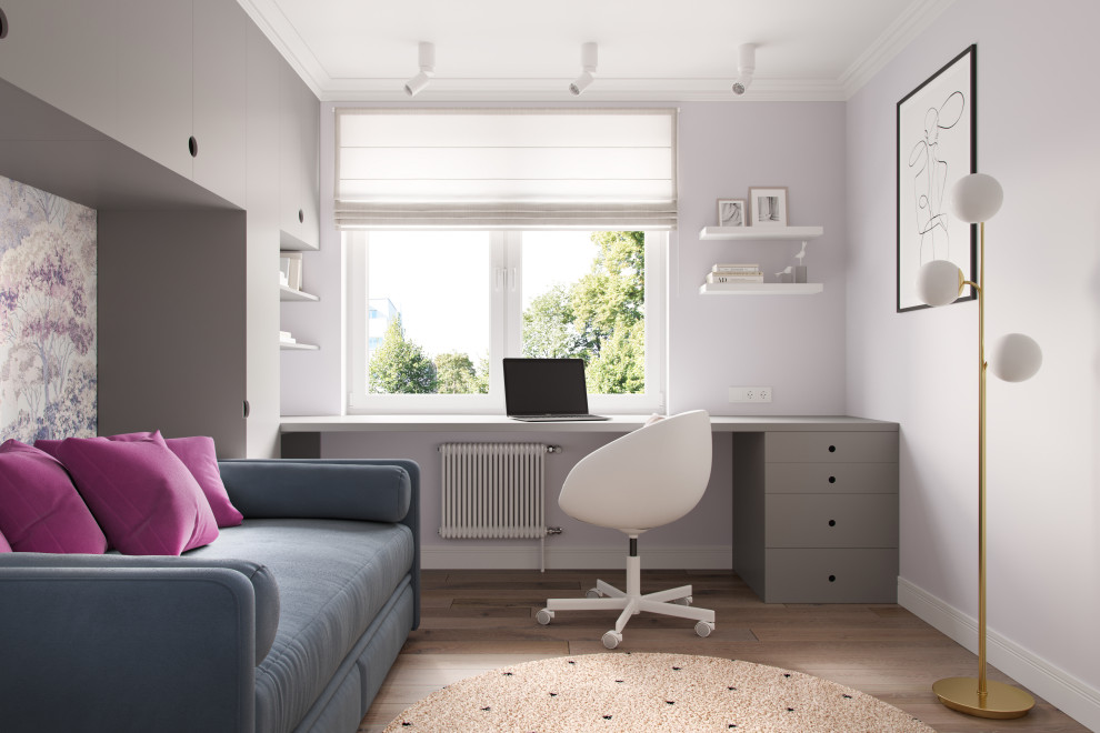 Сиреневая квартира для мамы и дочки