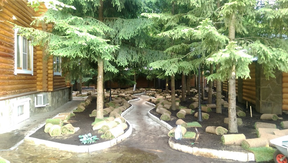 Укладка рулонного газона "под ключ"