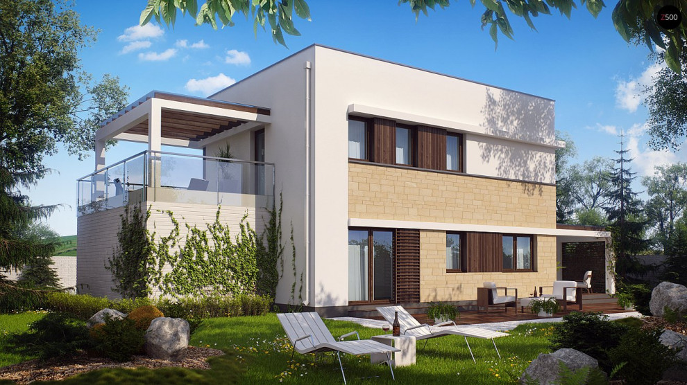 Zx63 Современный элегантный дом с гостиной с фронтальной стороны.