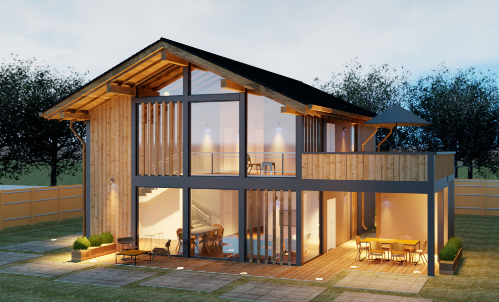 Обложка проекта: Современный загородный дом в стиле фахверк