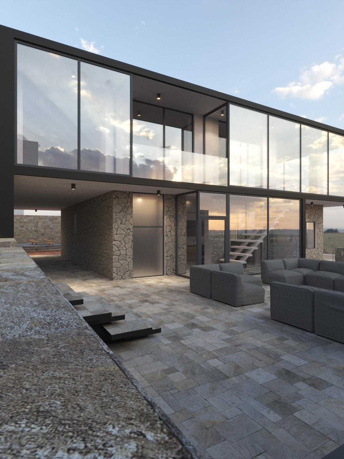 Дизайн дома (экстерьер) и дворовой территории на побережье