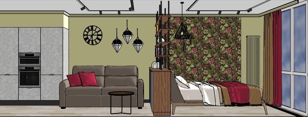 Студия в индустриальном стиле