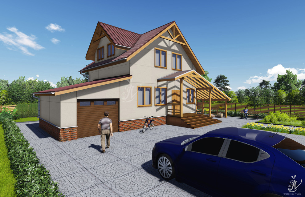 Эскизный проект индивидуального двухэтажного жилого дома в г. Кострома