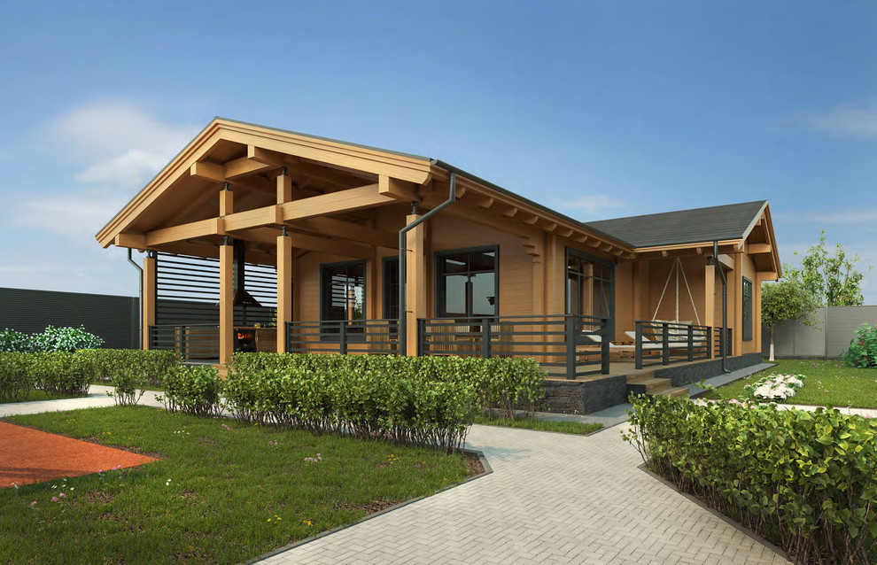 Обложка проекта: Одноэтажный дом из клееного бруса