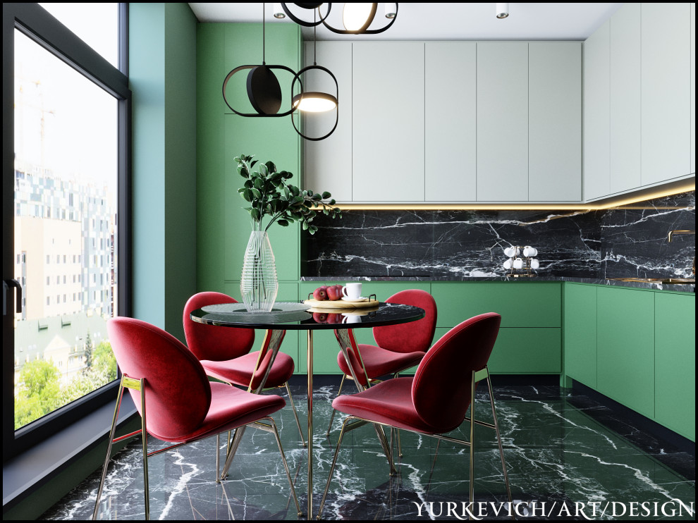Дизайн яркой кухни