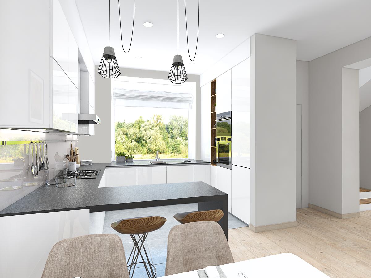 Кухня-гостиная с деревянными панелями