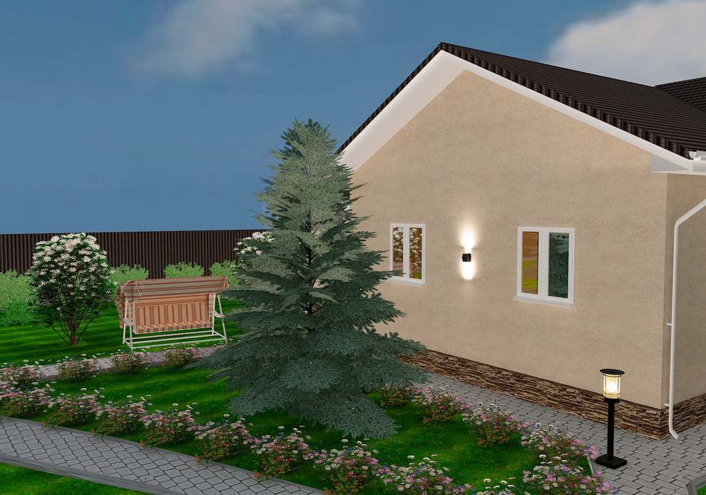 Благоустройство территории частного дома.