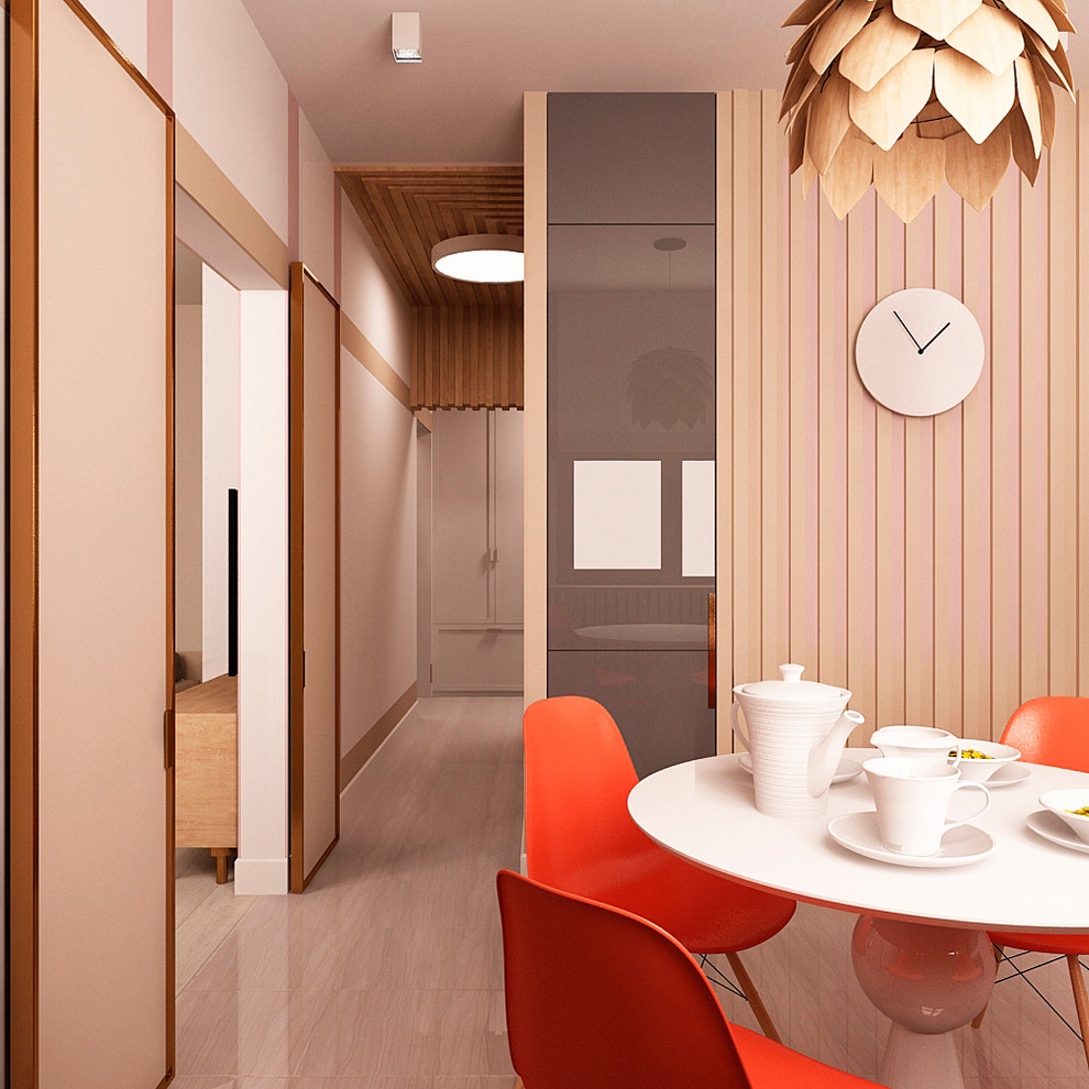 Теплый минимализм с красными акцентами