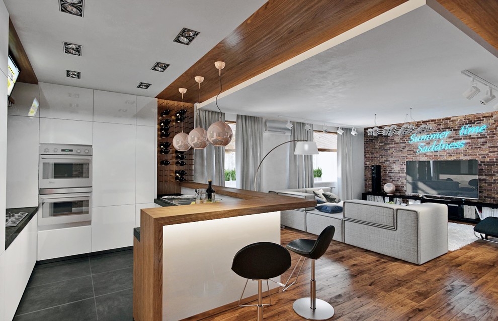 Мужской интерьер в стиле лофт.